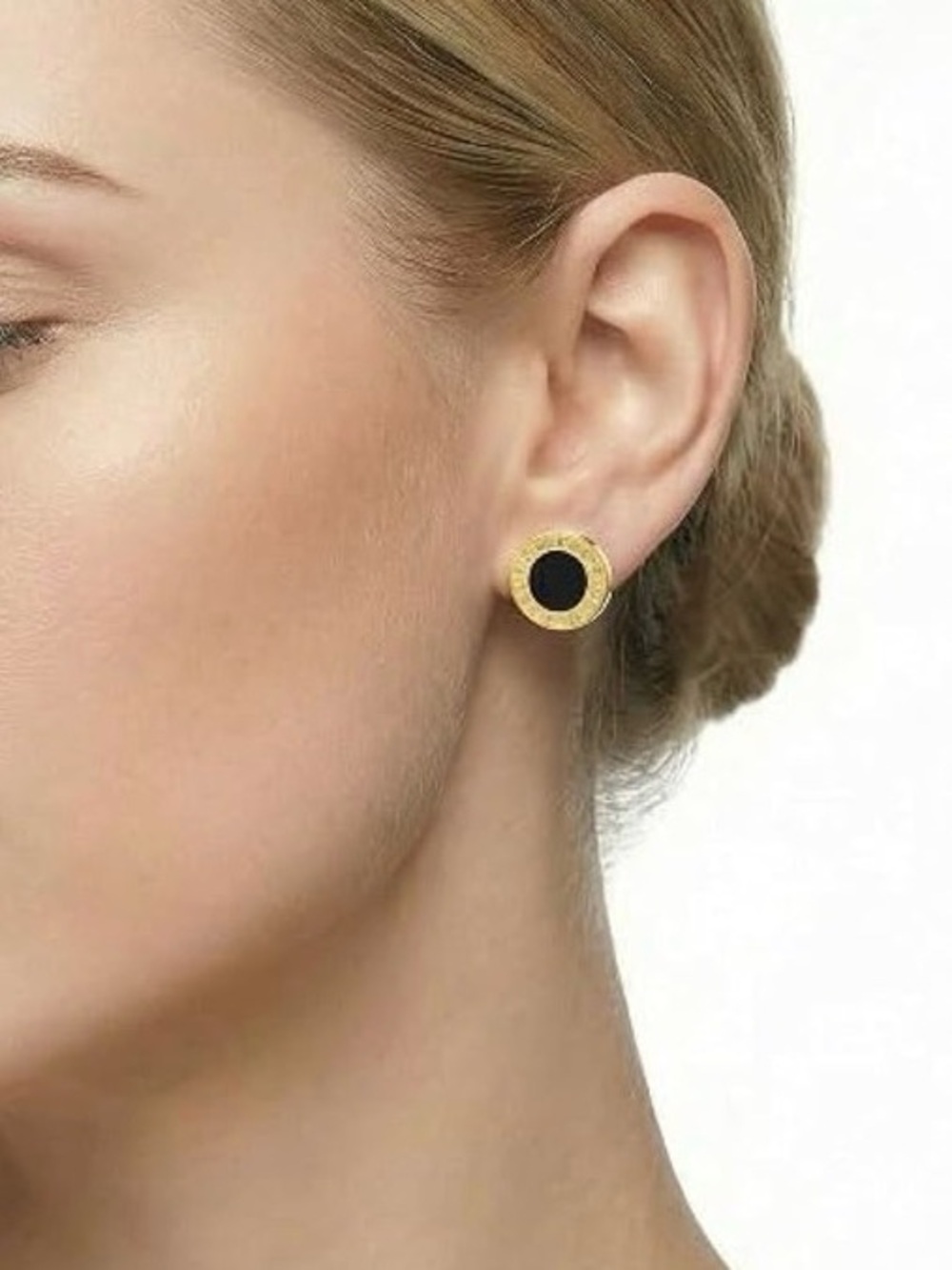 BVLGARI Italy Circular Logo Stud Earrings - Picture 4 of 6
